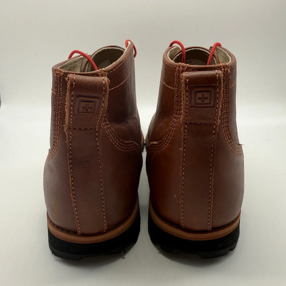 5.11 Tactical Mission Ready Chukka Boots Rust Brown Leather Vibram Mens Size 13